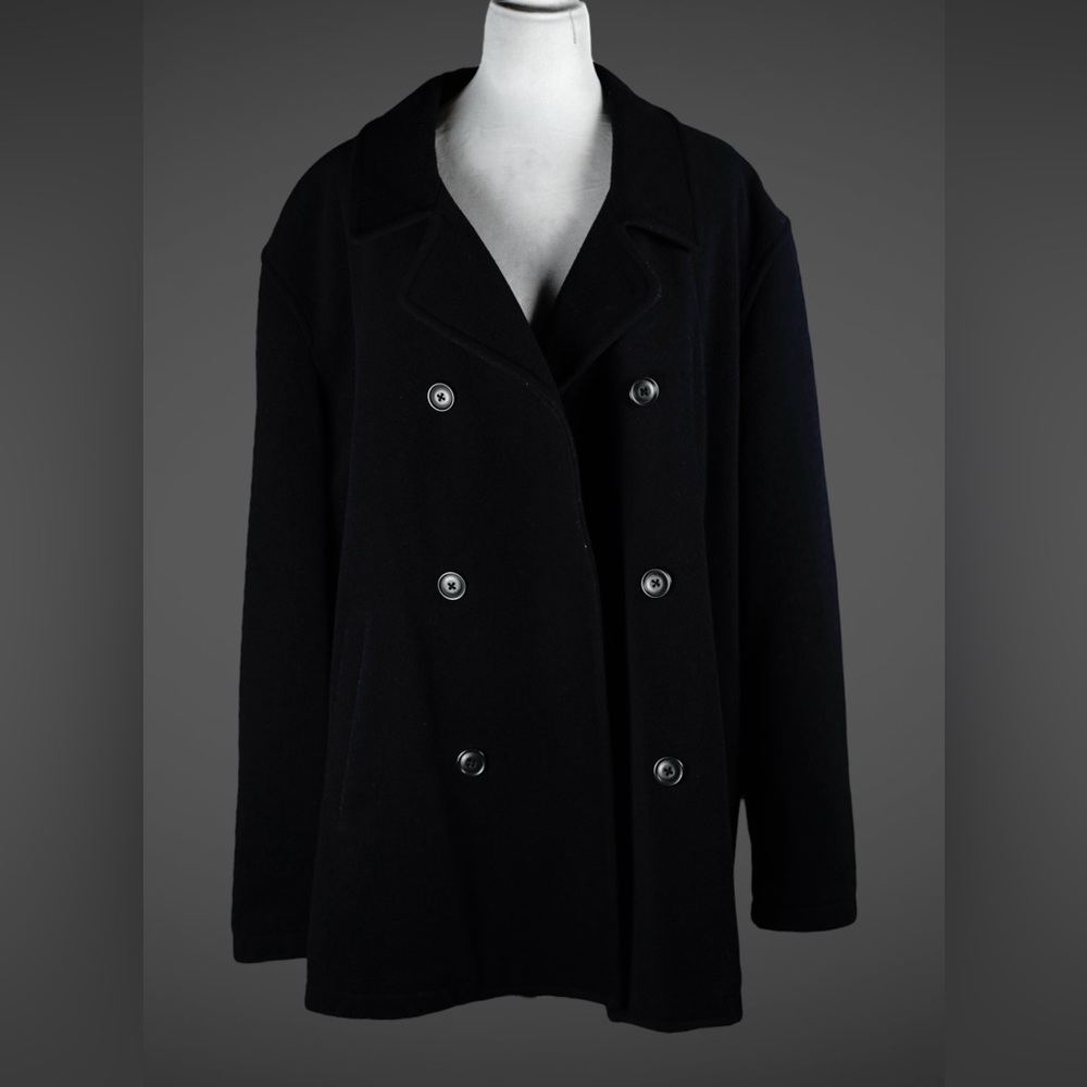 J.Crew Womens XL Black Wool Blend Peacoat – PROFESSIONALLY DRY CLEANED 9/18/2025 - Picture 6 of 17